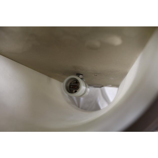 Silver Mid-Century Modern Art Deco Alabaster Sconces, Antique Silver Patina - a Pair For Sale - Image 8 of 10