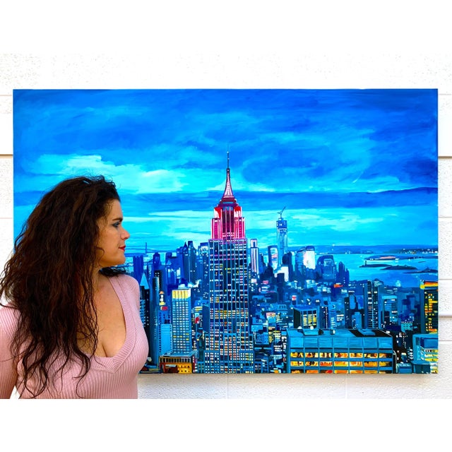 Empire State Building, Manhattan, Cityscape Painting, New York, by British Landscape Artist. This original is part of...