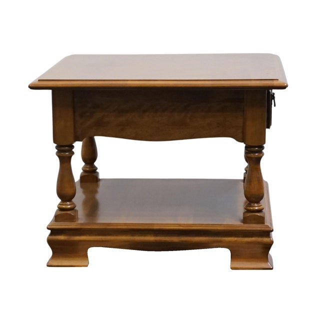 Ethan Allen Heirloom Nutmeg Maple Colonial Early American 26" Square Accent End Table 10-8625 For Sale - Image 12 of 12