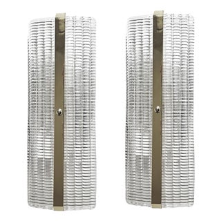 Modern Rectangular Diamanted Murano Glass Wall Sconces with Chrome Finish By Simoeng for Simoeng, Set of 2 For Sale