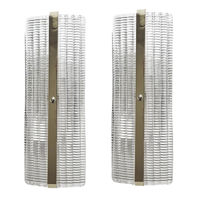 Modern Rectangular Diamanted Murano Glass Wall Sconces with Chrome Finish By Simoeng for Simoeng, Set of 2 For Sale