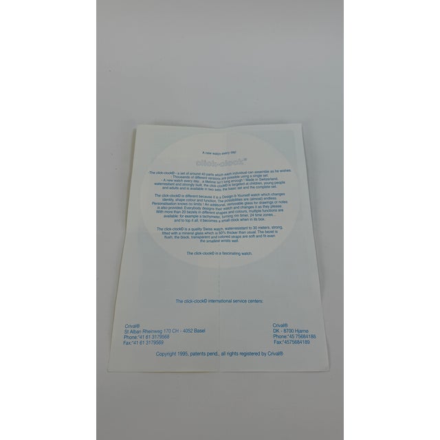 Rare 1995 Click Clock Complete Set by Verner Panton for Crival – Nos Swiss Design For Sale - Image 12 of 16