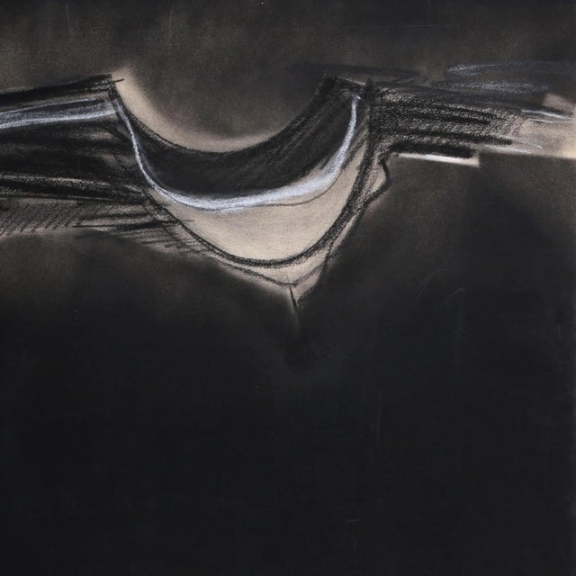 Bertrand Dorny, Black Abstract, Mixed Media Painting For Sale - Image 4 of 5