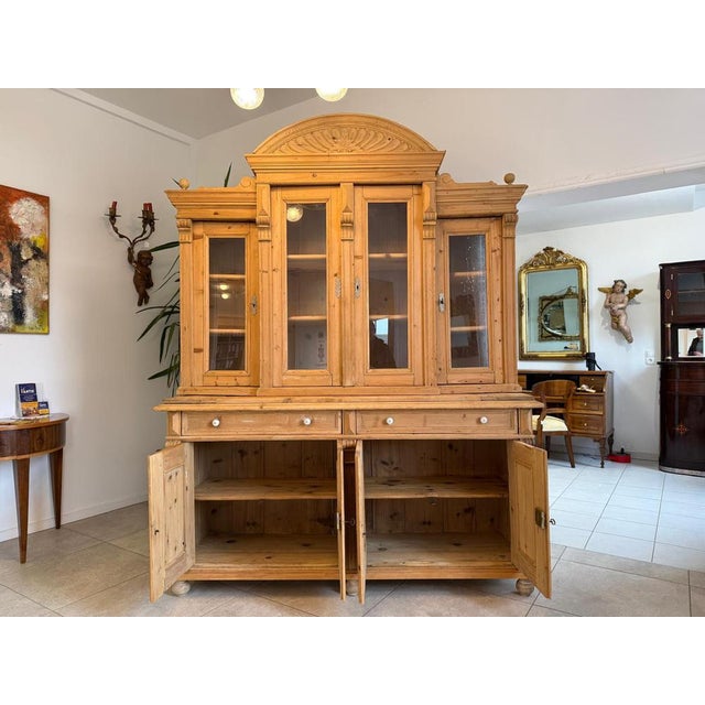 Original Gründerzeit Kitchen Buffet/Sideboard Dimensions: Height x Width x Depth 233 x 180 x 59 cm. Original, rustic...