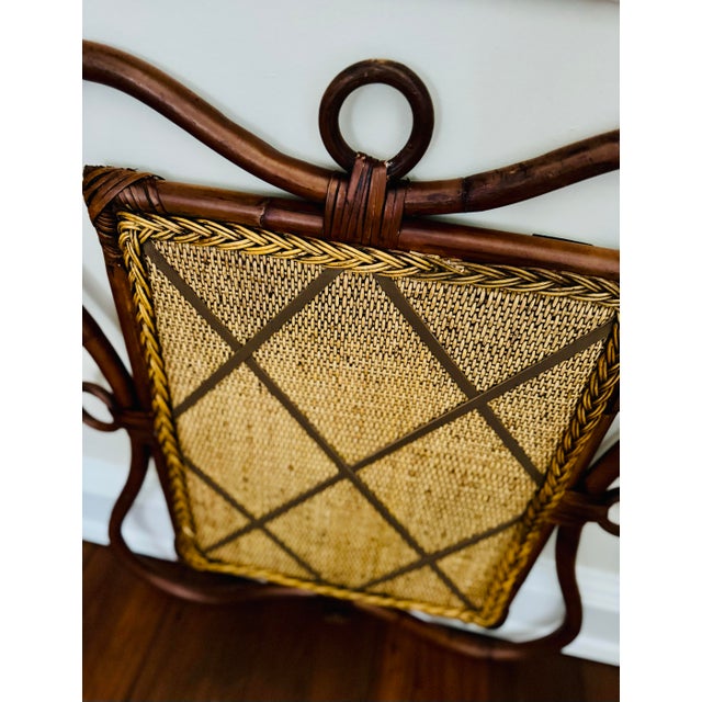 Mid 20th Century Vintage Bamboo and Rattan Bulletin Board For Sale - Image 5 of 9