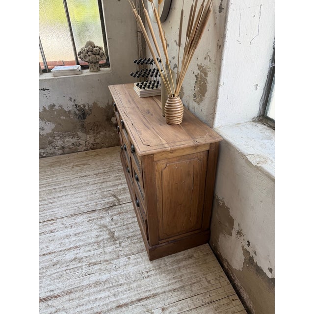 Brown Walnut Seed Merchant Sideboard, 1950 For Sale - Image 8 of 18