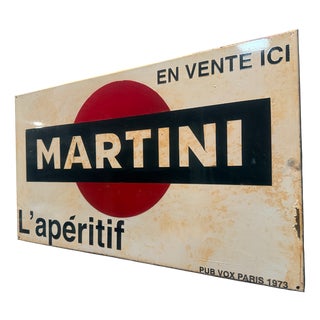 Vintage Martini Lapéritif Advertising Sign, 1973 For Sale