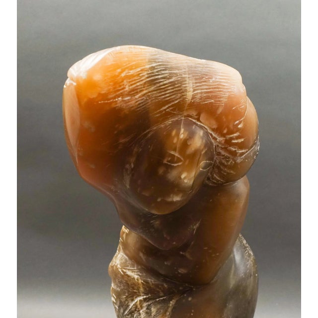 Mid 20th Century Mid 20th Century Lorrie Goulet, Signed Carved Stone Figurine Statue Sculpture For Sale - Image 5 of 8