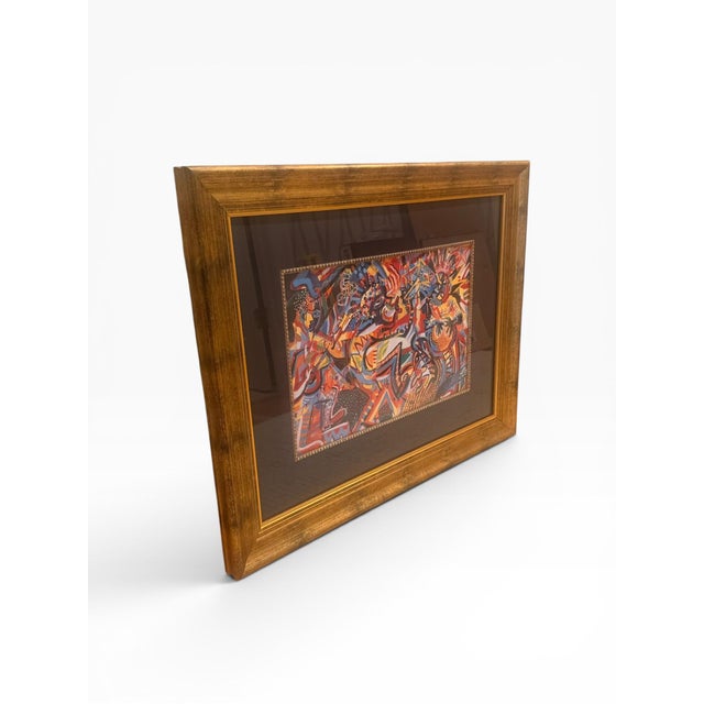 Abstract Large Framed “Bar Jazz Collection” Contemporary Abstract Jazz Artwork For Sale - Image 3 of 8