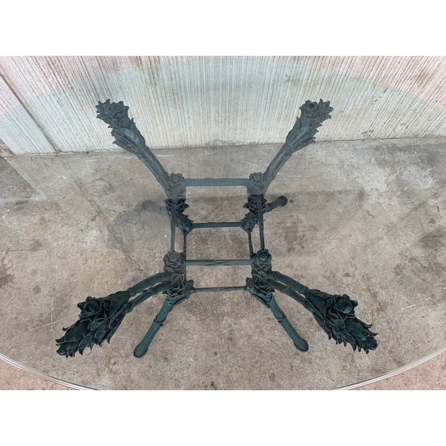 1900 - 1909 Antique Italian Neoclassical Ornamental Wrought Iron Center Table For Sale - Image 5 of 11