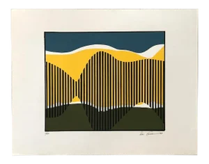 1967 Abstract Limited Edition Lithograph Numbered 18/50 by Don Cameron