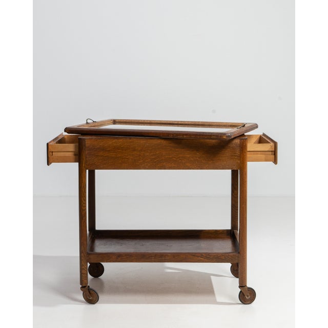 French Oak Bar Cart, Antique, France, Circa 1950 For Sale - Image 11 of 14