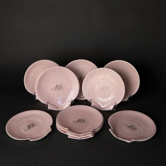Antique Pink Porcelain 'Nautilus' Dessert Service by Wedgwood for John Mortlock, 1880s Victorian- 18 Pieces For Sale - Image 11 of 12