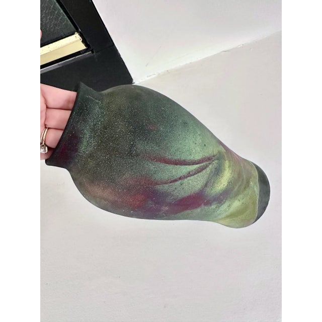 Ceramic Colorful Raku Pottery Vase With Sleek Silhouette For Sale - Image 7 of 7