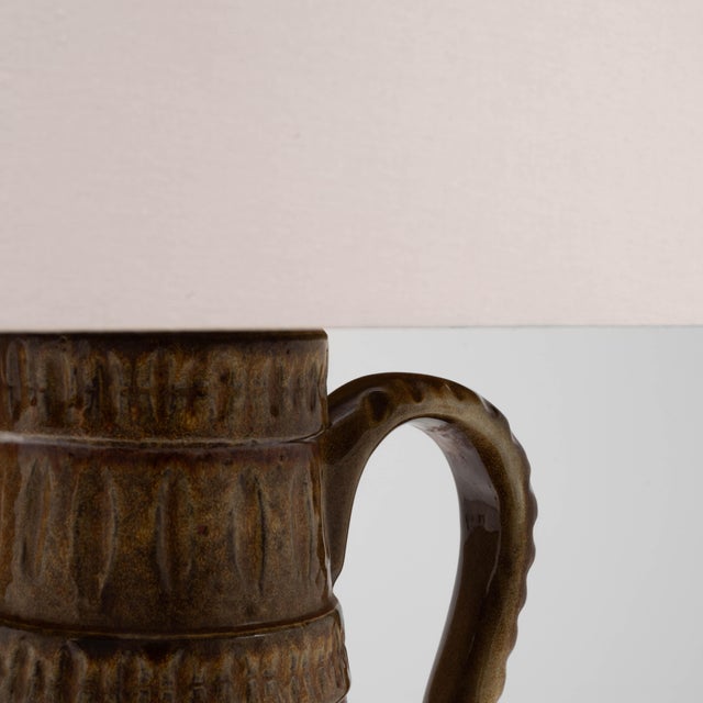 20th Century German Ceramic Table Lamp With Etched Detailing For Sale - Image 9 of 18