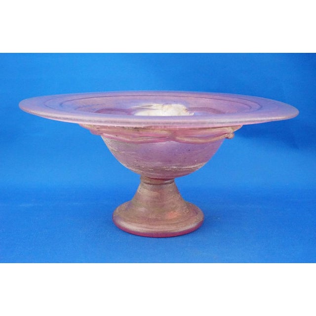 Pink Iridescent Pink Murano Glass Vase from Seguso, 1900s For Sale - Image 8 of 18