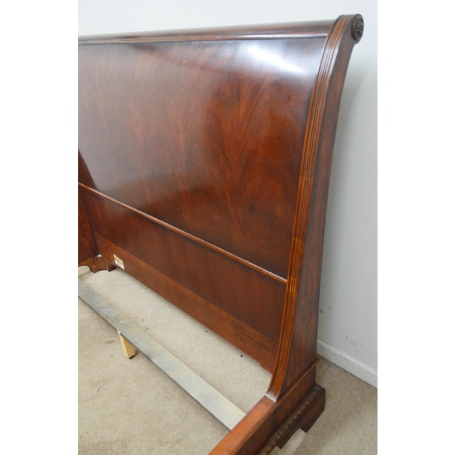 Henredon Mahogany Sleigh Queen Bed For Sale - Image 11 of 16