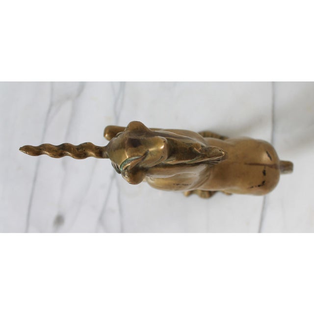 Vintage Solid Brass Unicorn Figure For Sale - Image 11 of 12