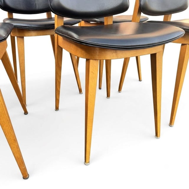 Vintage Scandinavian Chairs in Leatherette, 1960s, Set of 6 For Sale - Image 12 of 16