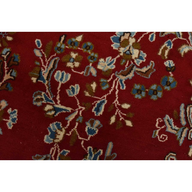 1980s Kerman Rug 7’10” X 11’4” Red Wool Vintage Traditional Hand-Knotted Carpet For Sale - Image 5 of 15