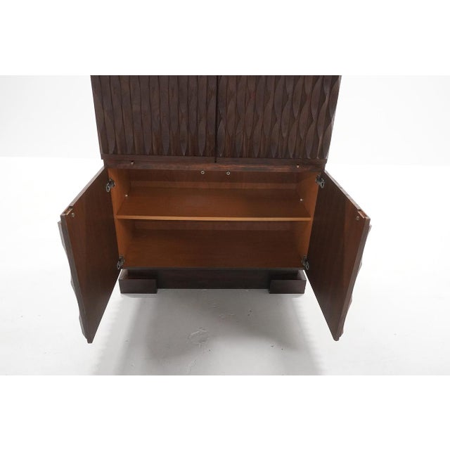 Vintage Brutalist Cabinet in Oak from Maison Aurora, Belgium, 1970s For Sale - Image 10 of 11