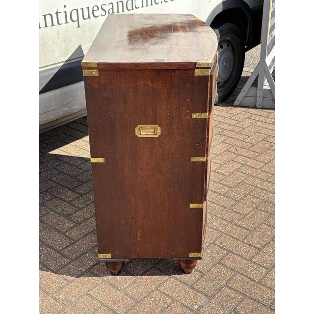 Victorian Campaign Chest with Brass Handles For Sale - Image 4 of 13