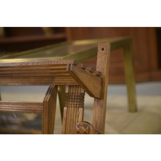Vintage Brutalist Oak Coat Rack, 1950s For Sale - Image 3 of 8