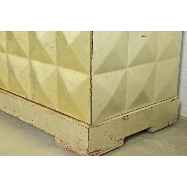 Silver Barbara Barry for Baker Furniture Diamond Silver Leaf Cabinet or Credenza For Sale - Image 8 of 13