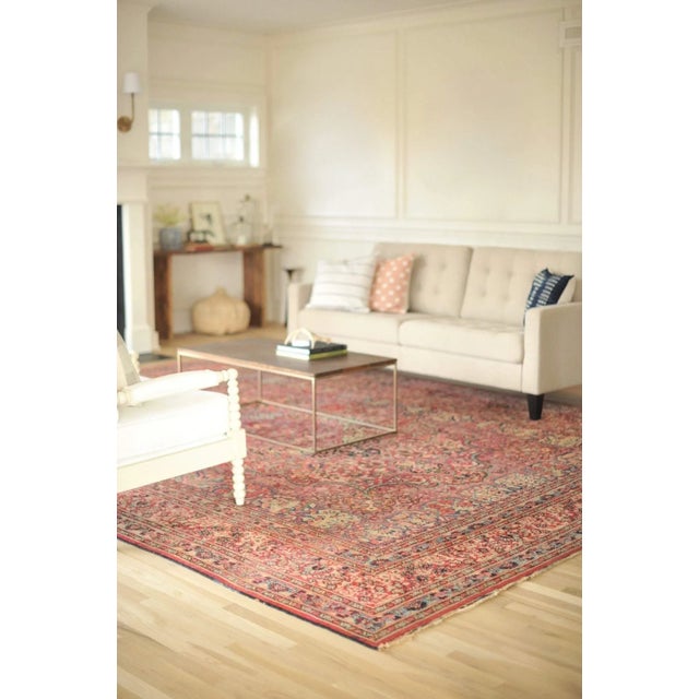 Boho Chic Antique Madonna Botanical Rug, 10.8 x 14.3 For Sale - Image 3 of 11