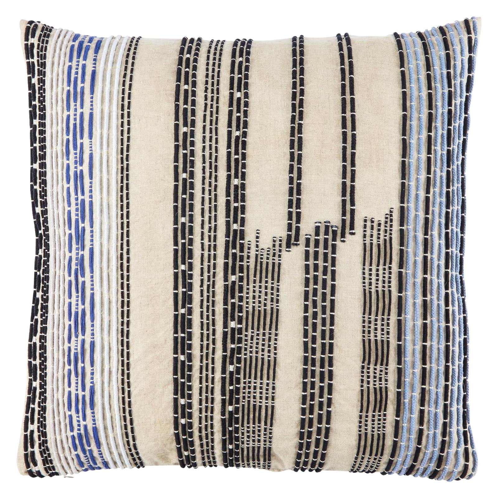 Nikki Chu By Jaipur Living Nova Cream Black Stripe Poly Throw