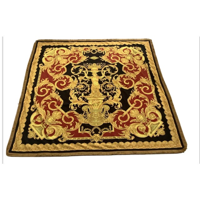 Vintage Atelier Versace Fabric Custom Made Velvet Throw For Sale - Image 11 of 12