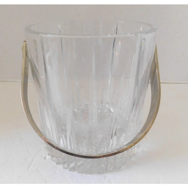 Vintage MidCentury Cut Crystal Ice Bucket With Silver Handle Chairish