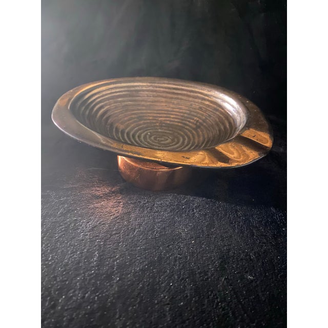 Black Ben Seibel Brass Ashtray / Ribbed Bowl for Jenfred-Ware Raymor, Usa, c.1950 For Sale - Image 8 of 9