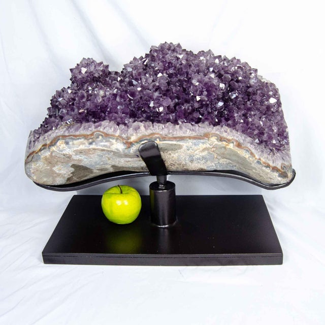 Amethyst Crystal Cluster on "Spinner" Stand (Uruguay #H0351) Video available upon request Unique piece with a polished...