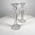 AMBIANIC presents Elegant Pair of Crystal-Clear Lead Faceted Ornate Candle Holders Lovely scalloped fleur de lis. 3.5...