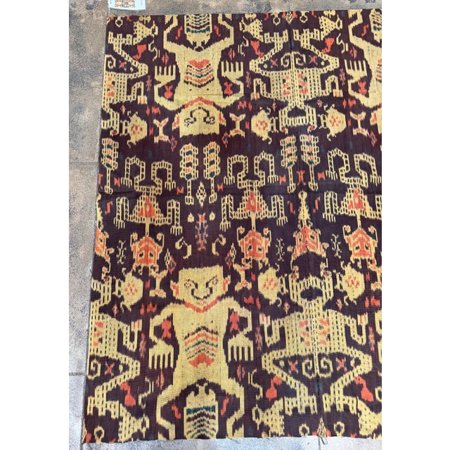Mid-19th Century Indonesian Ikat Textile Tapestry - 4'' X 4'4'' For Sale - Image 4 of 5