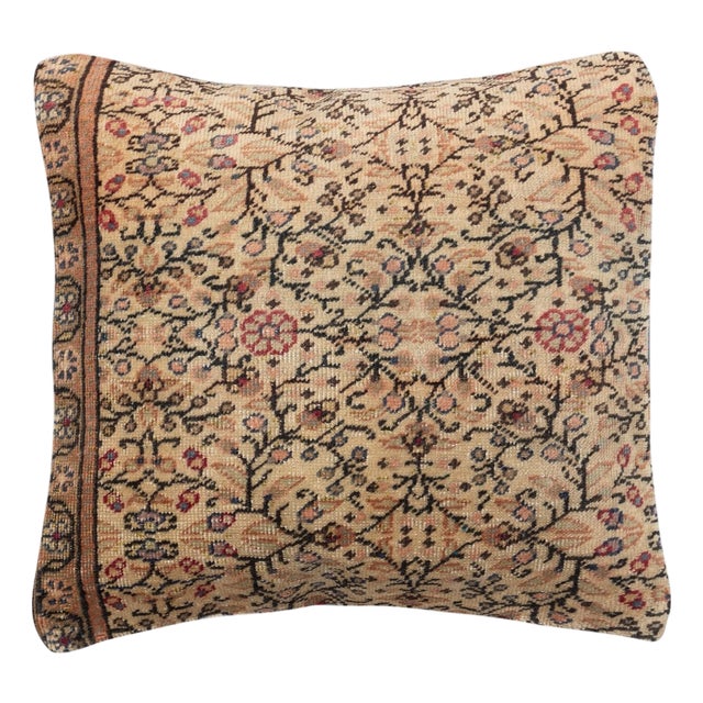 20"x20" Vintage Turkish Rug Pillowcase. Farmhouse Decor. Handmade Cushion Cover For Sale