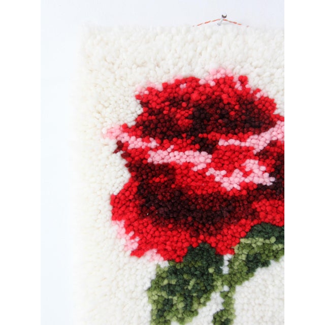 Vintage Shillcraft Latch Hook Rose Wall Hanging For Sale - Image 6 of 14