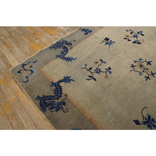 1920s 1920s Camel Dragon Floral Antique Chinese Peking Carpet 5' X 7'8" Handknotted Wool Rug For Sale - Image 5 of 12