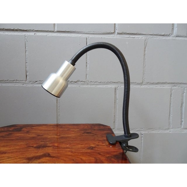 Silver-Colored Clamp Lamp For Sale - Image 9 of 10