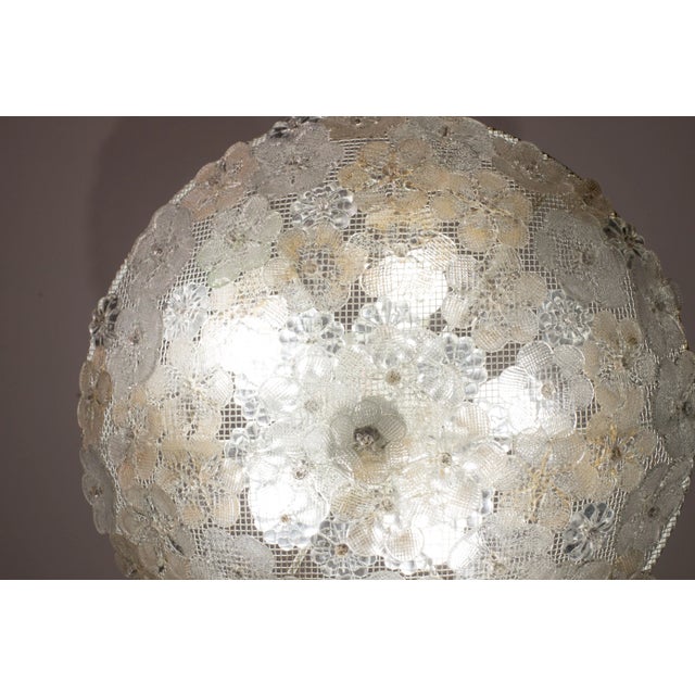 1960s Large Mid-Century Gold Flower Glass Ceiling Light 1960s by Barovier E Toso For Sale - Image 5 of 12