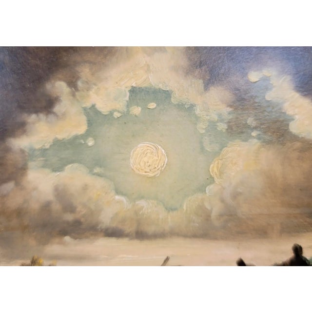 19th Century 19th Century Continental School -Under the Moon Nite Campfire-Oil Painting For Sale - Image 5 of 10