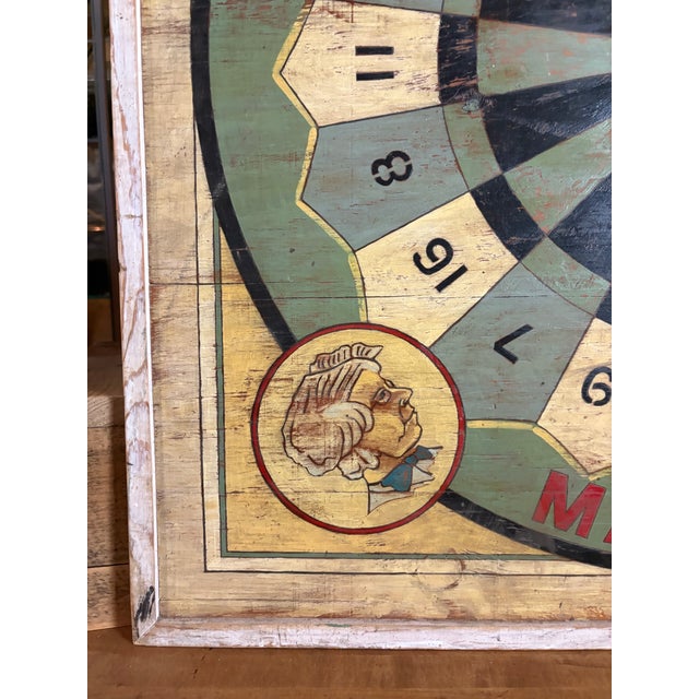 Mid 20th Century Vintage Folk Art Carnival Target Sign For Sale - Image 5 of 12