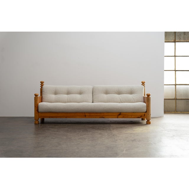 Pine Sofa by Uno & Östen Kristiansson for Luxus, 1970s For Sale - Image 3 of 12