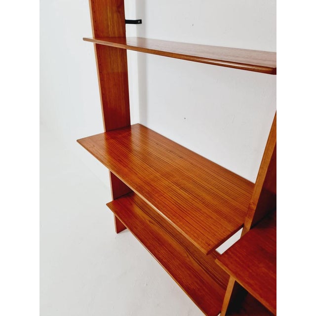 Brown Vintage German Teak Bookshelf, 1960s For Sale - Image 8 of 11