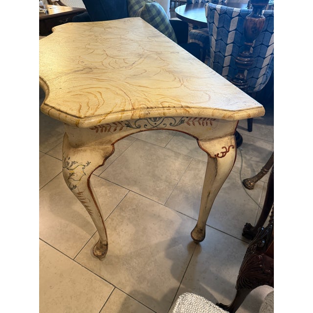 Rustic European Italian Hand Painted Console Table in the Florentine Style For Sale - Image 3 of 18