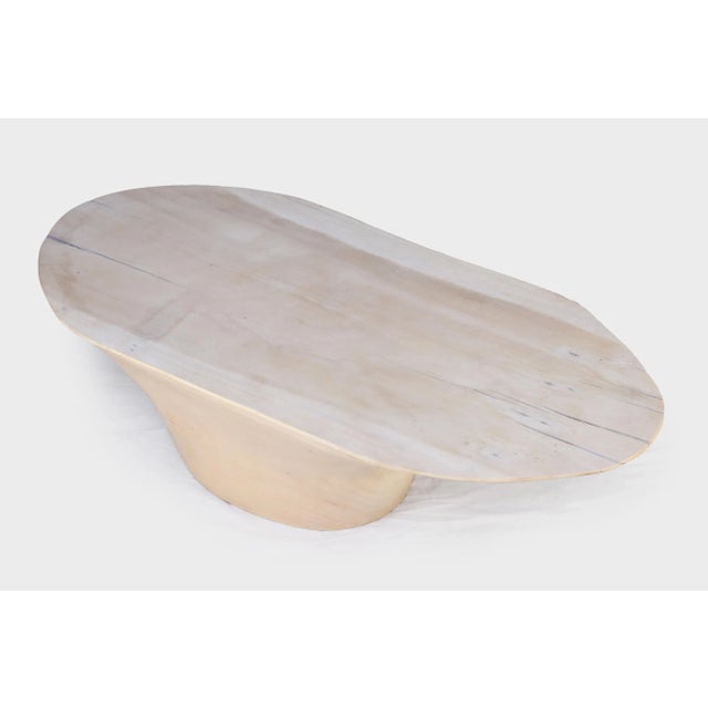 Modern White Oval Block Coffee Table For Sale In Greensboro - Image 6 of 6