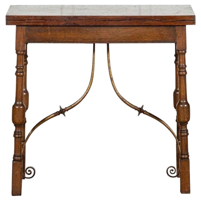 Spanish Oak Card Hall Table, 1900 For Sale