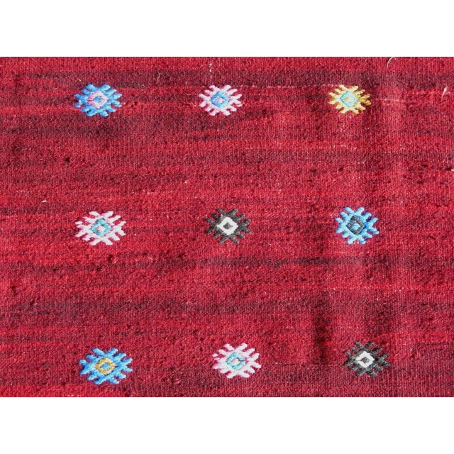 1960s 1960s Red Turkish Kilim Rug - 70"x148" For Sale - Image 5 of 12