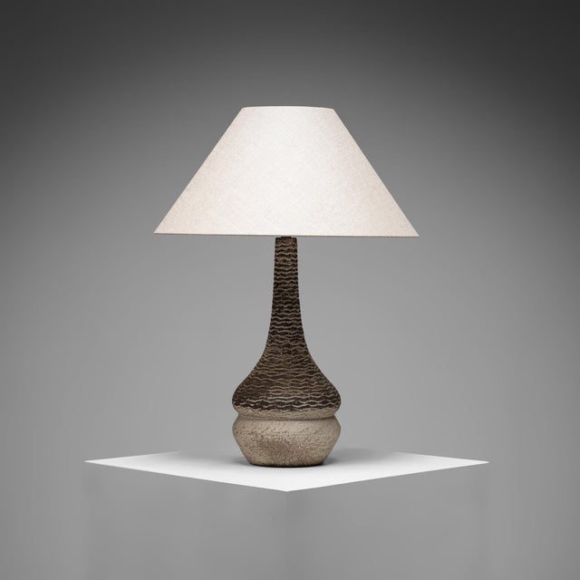 Brown Large Ceramic Table Lamp from Løvemose Keramik, Denmark, 1960s For Sale - Image 8 of 8